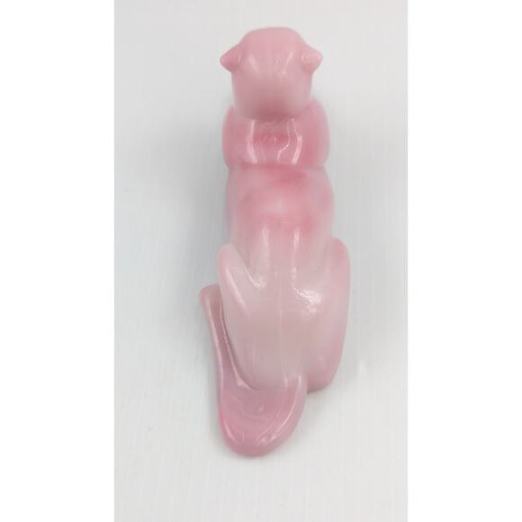 Heisey by Fenton Pink Rosalene Glass Panther Tiger Figurine Limited Edition #364 - Picture 5 of 10
